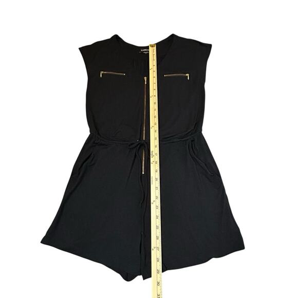 bebe Romper Womens Size XS Soft Stretchy Knit Gold Zippers Festival Travel Comfy - Picture 8 of 11